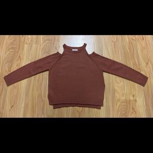 Women’s Elan Pink Maroon Cold Shoulder Sweater S